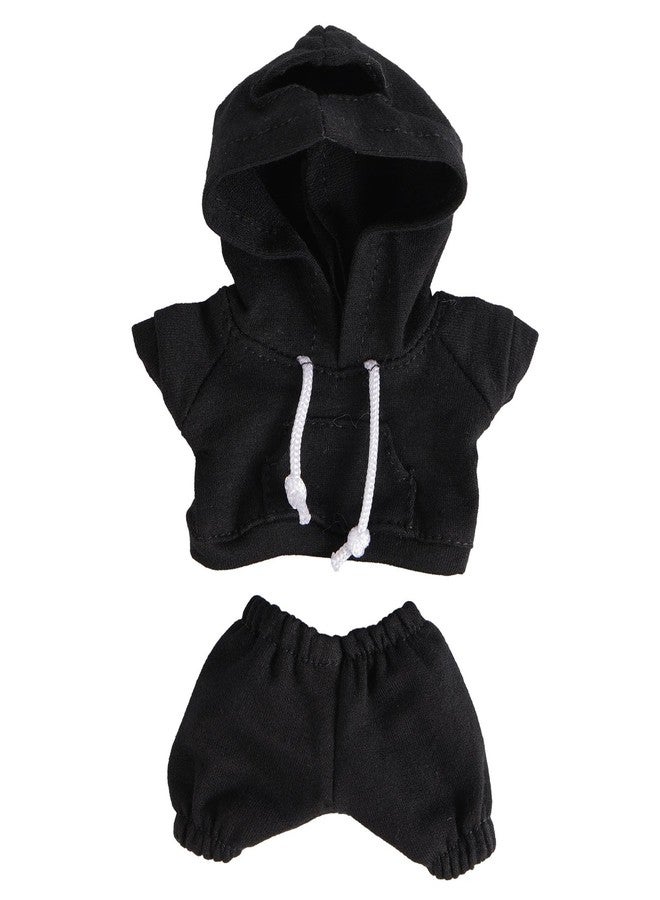 Penitue Doll Clothes Set, 17cm Dolls Outfit Casual Style Hoodie & Pants Costume Stylish Cute Clothing Accessories for Collectors Decoration & Display (Black) - Image 1